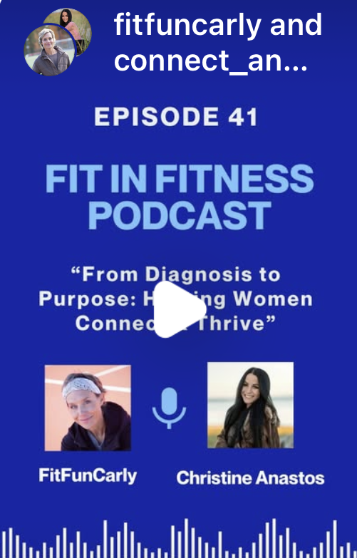 Christine Anastos Fit in Fitness podcast Episode 41 with FitFunCarly on Connect & Thrive