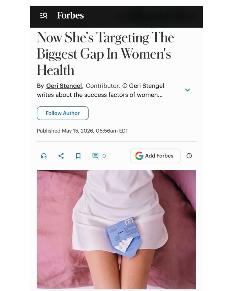 Vella Bioscience Forbes feature on women’s health innovation